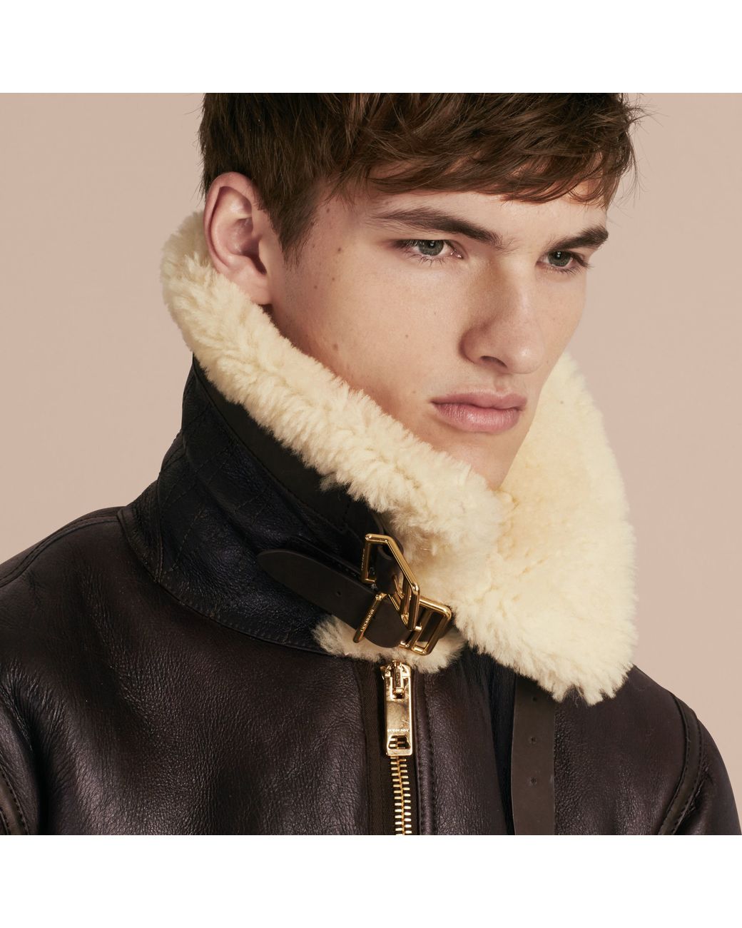 Burberry Shearling Aviator Jacket for Men Lyst